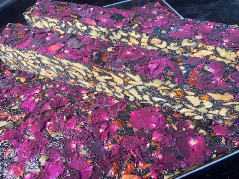 批发【墨红玫瑰花阿胶糕】【西洋参阿胶糕】纯手工制作真材料