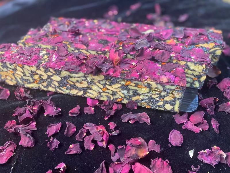 批发【墨红玫瑰花阿胶糕】【西洋参阿胶糕】纯手工制作真材料