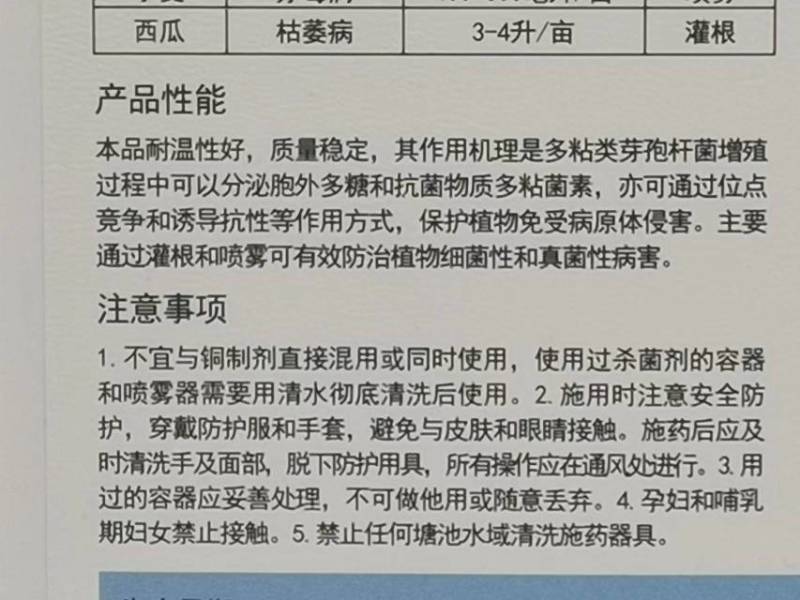 科诺阵地多粘类芽孢杆菌番茄姜青枯病西瓜枯萎病杀菌剂