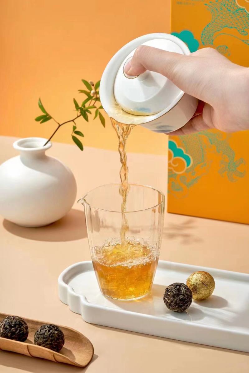 批发【龙珠普洱茶】新款上市漂亮礼盒装自用或送礼都好看好喝
