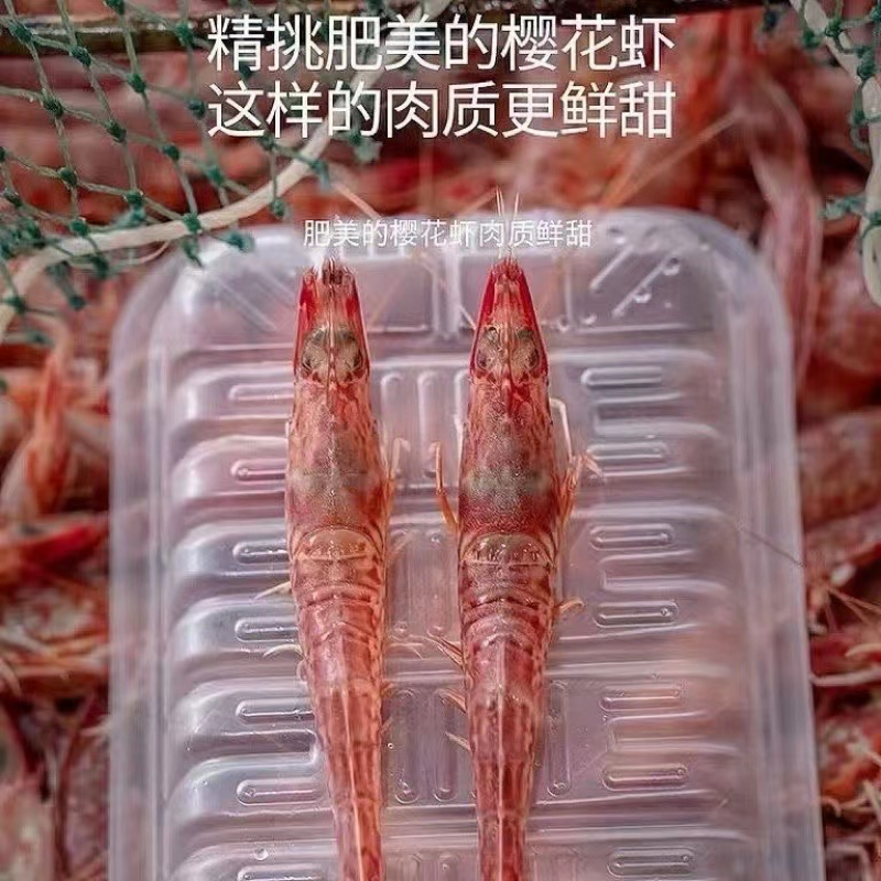 樱花虾厚壳虾海虾火焰虾玫瑰虾东山红虾樱花虾鲜活冷冻