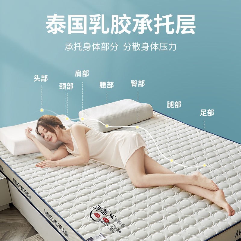 泰国加厚乳胶海绵床垫1.5米家用睡垫榻榻米软垫出租屋宿舍