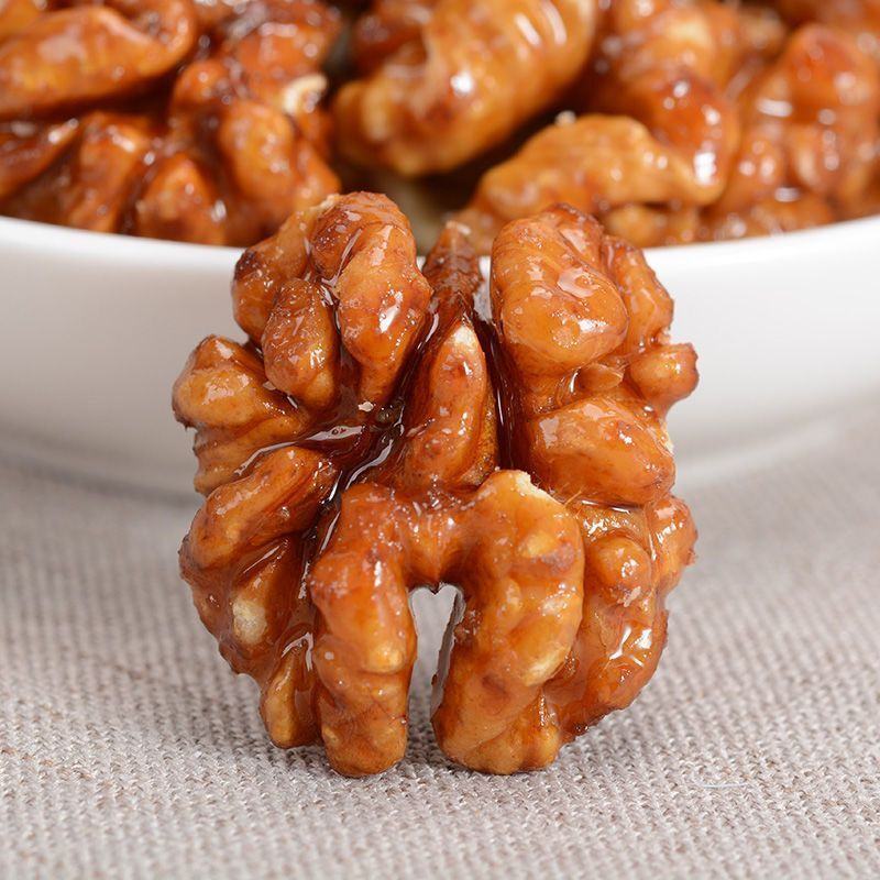新货蜂蜜味琥珀核桃仁纸皮核桃仁干果零食核桃仁