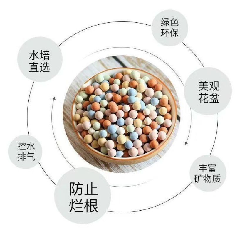 彩色陶粒特价清仓七彩陶粒土颗粒透气绿植花盆铺面专用水培彩