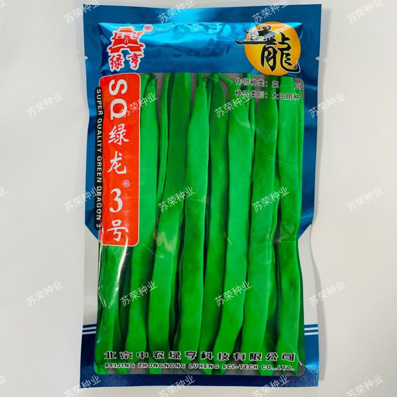 SQ绿龙3号豆角种子早熟鲜绿色宽扁肉厚无筋春秋季种耐热