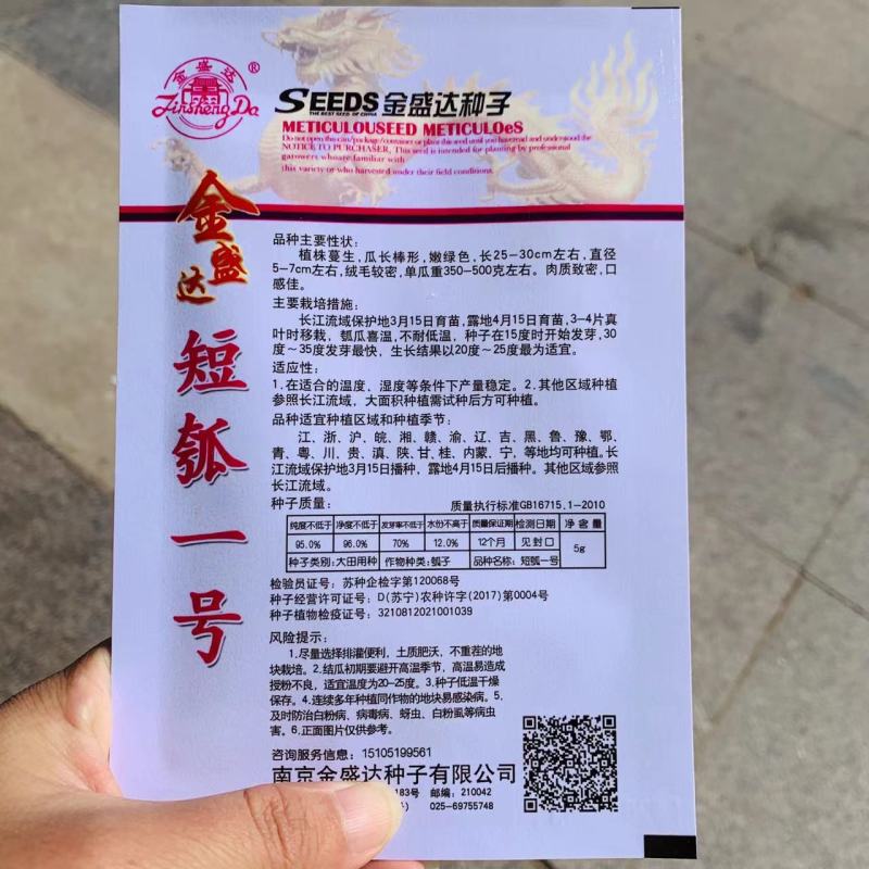 瓠子种子大田用种金盛达短瓠一号瓠子瓜种子嫩绿色瓠瓜种子