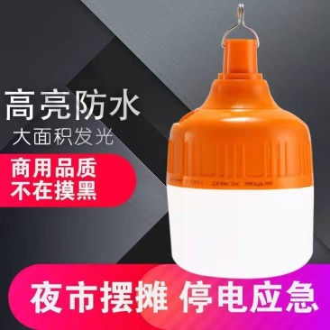LED充电灯泡安全家用停电节能灯泡夜市摆摊野外露营可移动