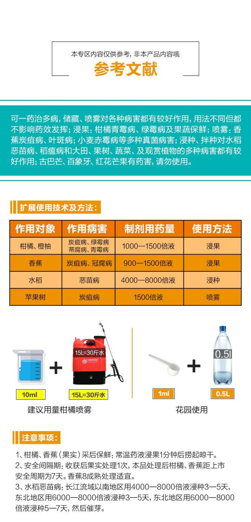 沪联45%咪鲜胺咪鲜安咪鲜铵柑橘果树炭疽病采后保鲜剂