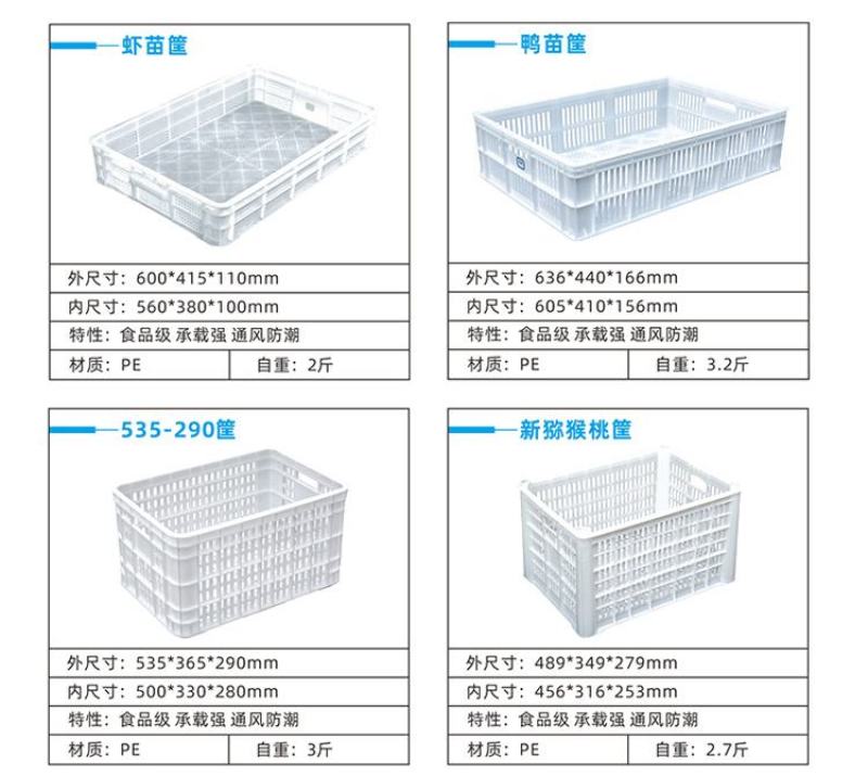 重庆塑料周转筐水果筐蔬菜筐食品级冻库周转筐百货筐