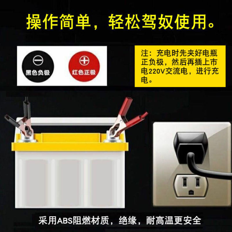 摩托车电瓶充电器12v通用型铅酸蓄电池踏板摩托车12伏智
