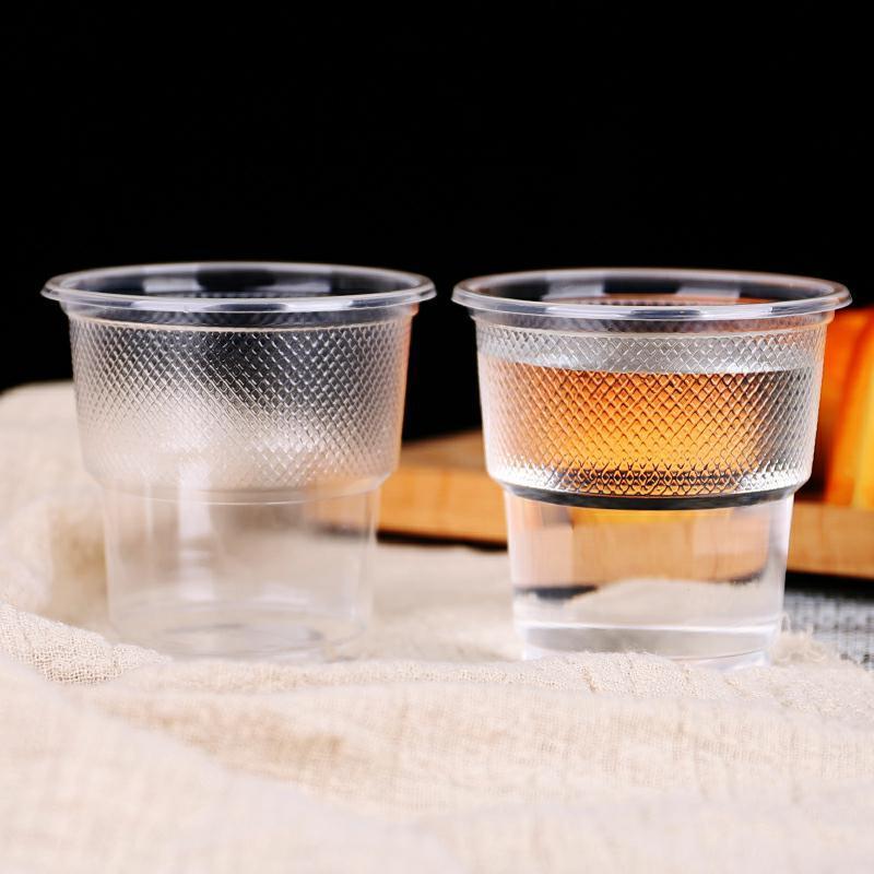 一次性杯子塑料加厚水杯航空杯透明家用口杯商用批发50-4