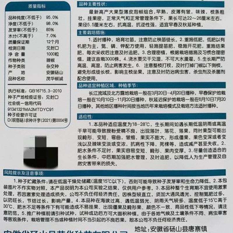 抗糊头薄皮椒种子茂华椒诚大果薄皮泡椒味辣辣椒种子