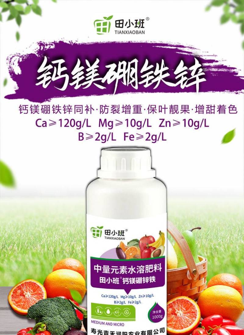 钙镁硼铁锌果树蔬菜专用快速生根中微量元素黄化叶裂果冲施滴
