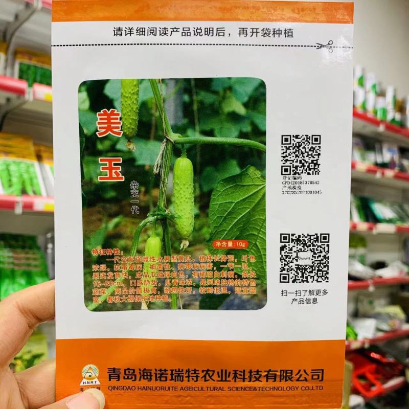 海诺瑞特美玉水果黄瓜种子强雌黄瓜品种，微绿白色黄瓜种子