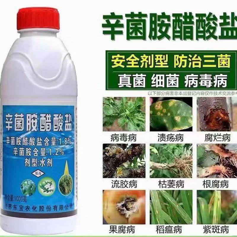 辛菌胺醋酸盐穿孔流胶溃疡病细菌农药果树蔬菜杀菌剂