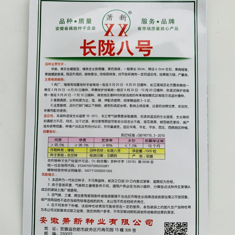 长陇八号螺丝椒种子螺丝椒香辣高产抗病耐寒螺丝椒种子