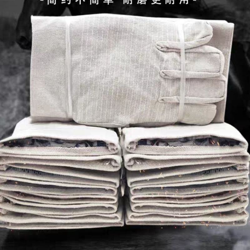 双层加厚帆布手套全衬24线劳保耐磨机械工作电焊工防护用品