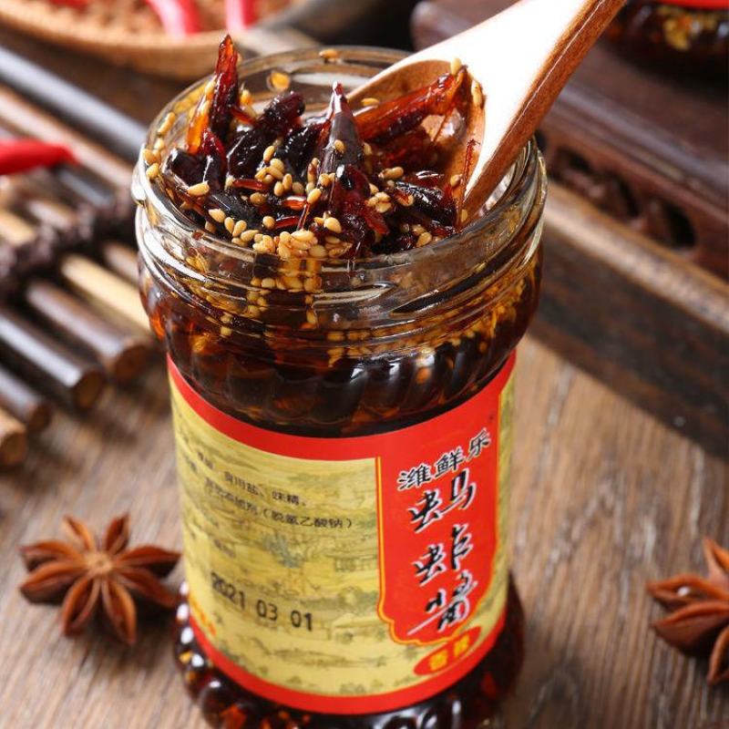 【潍鲜乐】蚂蚱酱潍坊特产拌饭辣椒酱瓶装佐餐小酱罐装下