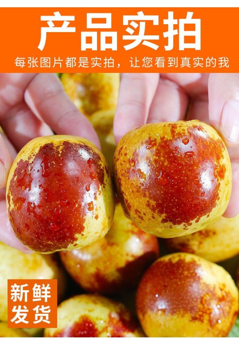 现货山东沾化冬枣脆甜新鲜水果陕西大荔红青应季整箱5斤包邮