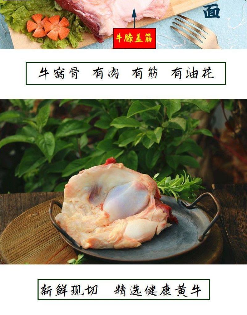 清真牛窝骨4斤黄牛膝盖骨多肉筋多个大原切新鲜速冻包邮