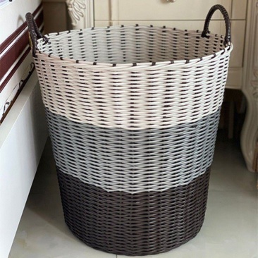 塑料仿藤编织脏衣服收纳筐玩具篓脏衣篮家用收纳神器手提篮整