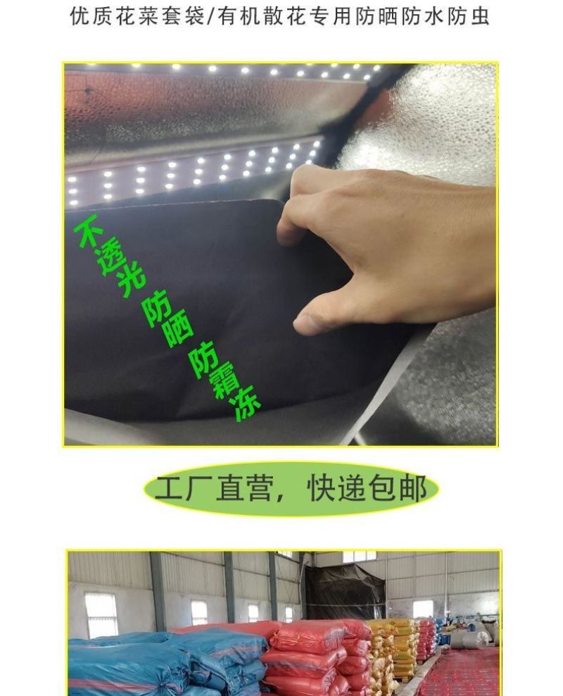 散花套袋防晒防虫防冻松花西兰花菜套袋套菜花的袋子散花套袋
