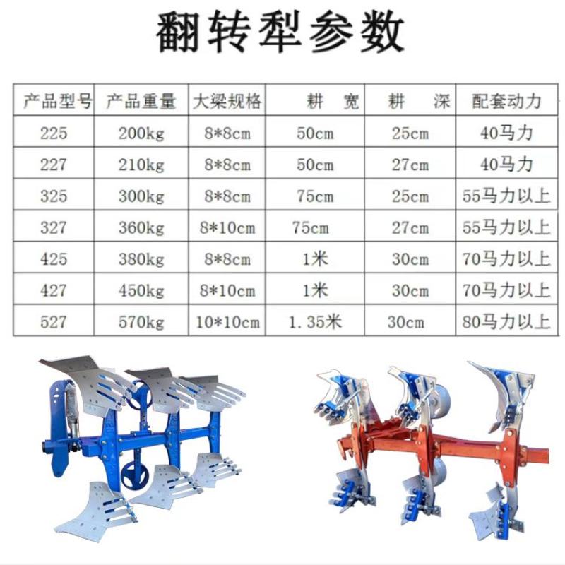 新款拖拉机带液压翻转犁加厚钢板耐用耕地犁栅条翻转犁农用深