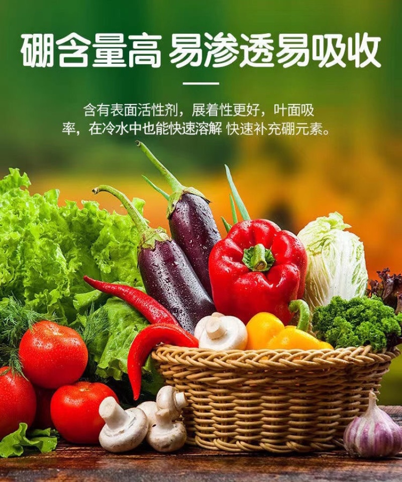 鲁丰速溶硼肥料保花保果叶面肥瓜果蔬菜果树药材花卉通用