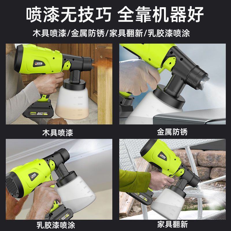 德国芝浦喷漆枪高雾化油漆喷枪乳胶漆喷涂机家用小型锂电喷漆