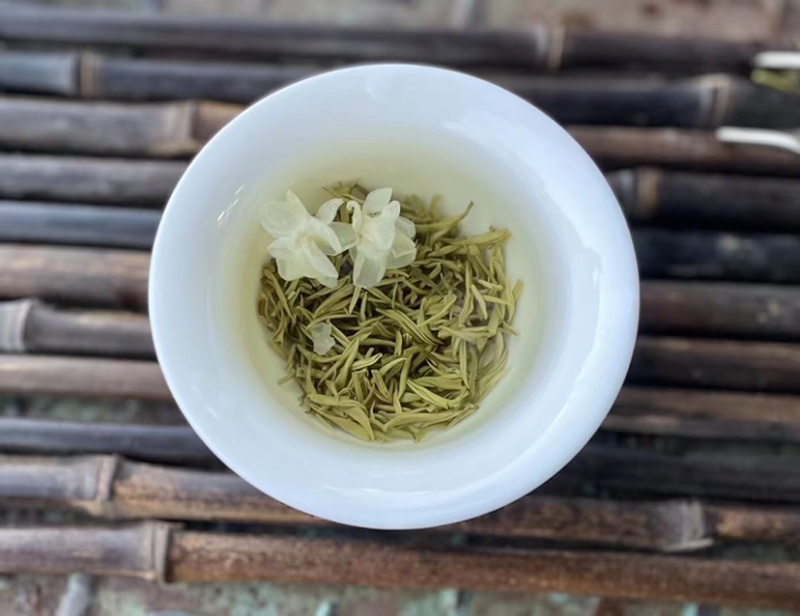 茉莉花茶飘雪细芽嫩叶芽尖茶浓香型广西横州市茉莉花茶