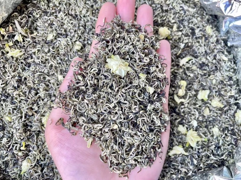 茉莉花茶飘雪细芽嫩叶芽尖茶浓香型广西横州市茉莉花茶