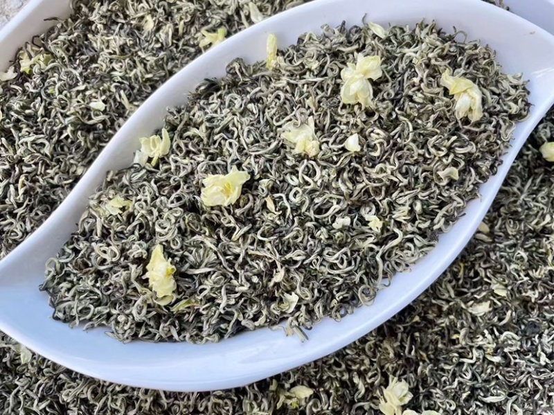 茉莉花茶飘雪细芽嫩叶芽尖茶浓香型广西横州市茉莉花茶