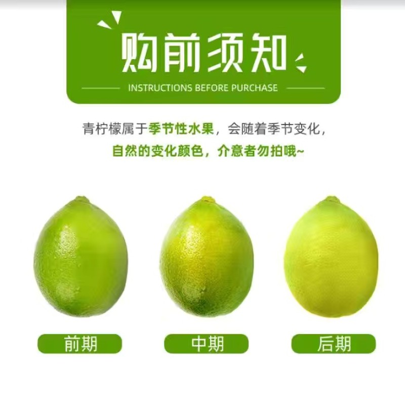 青柠檬一二级青柠檬奶茶店超市零售大中小果青柠檬