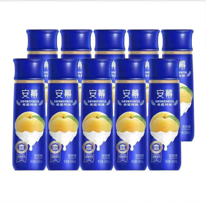 发酵性酸奶安幕食品风味饮品草莓味黄桃味量大从优