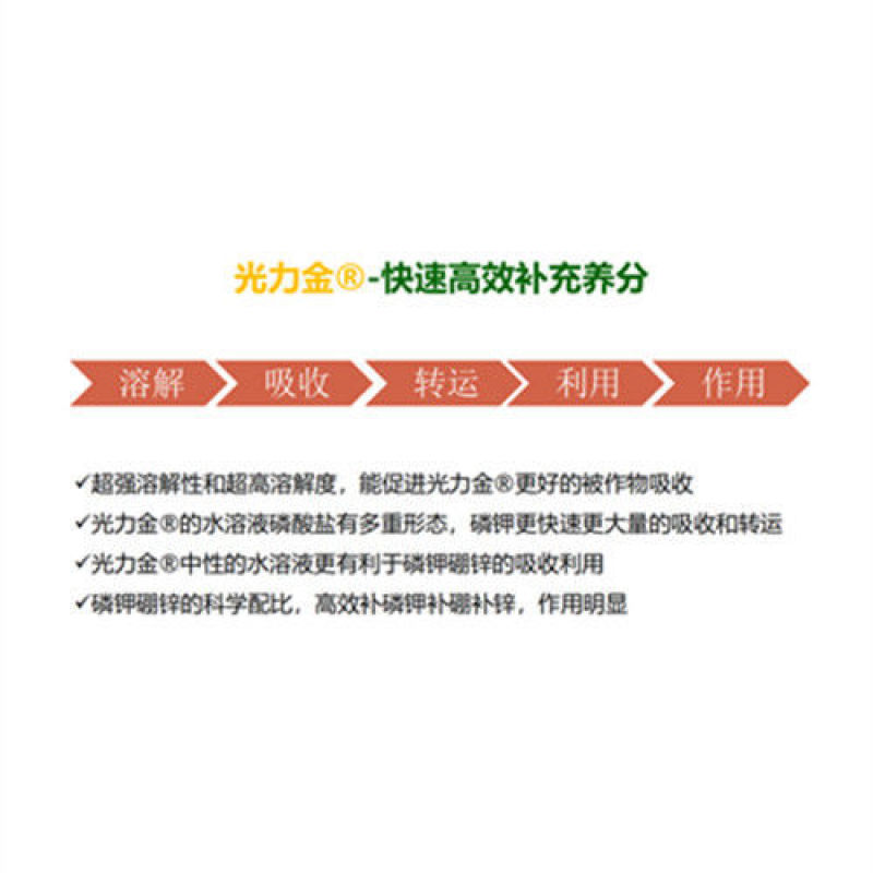 普罗丰禾光力金聚合工艺快速补充磷钾硼锌