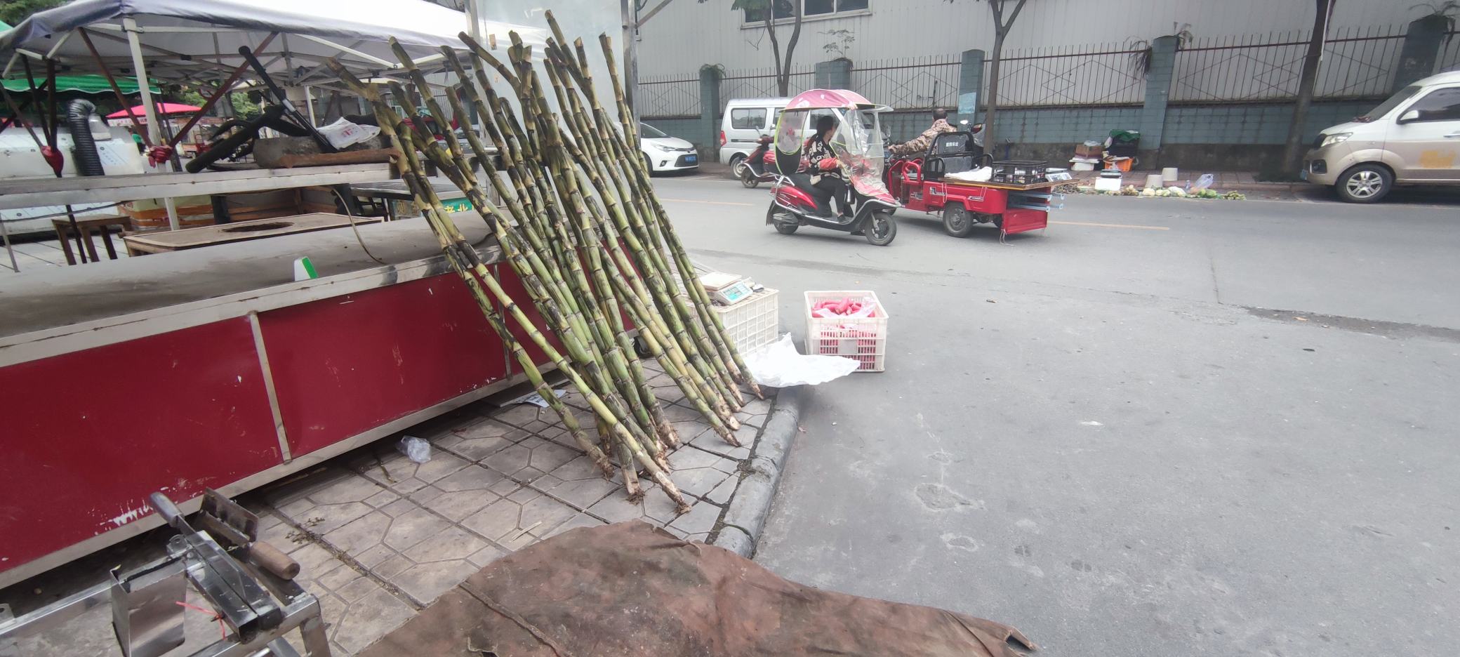 青皮甘蔗市场销售场景