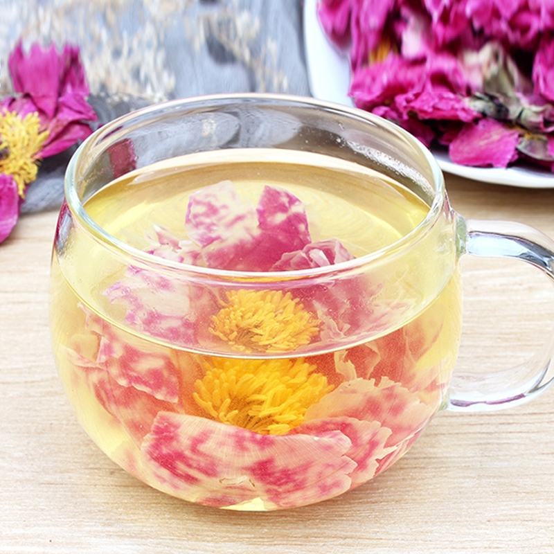 白芍花瓣茶白芍花球茶白芍花茶美容花瓣花草茶一件代发