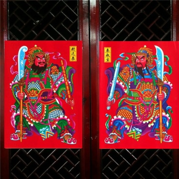 门神门贴春节大门贴纸新年贴纸装饰用品过年关公、张飞门神！