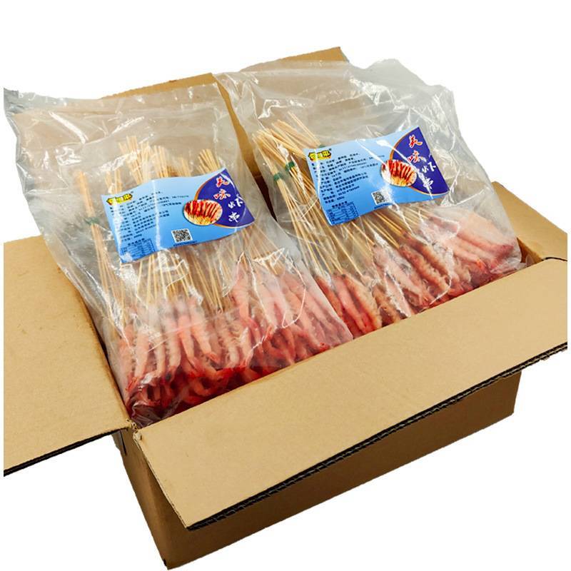 串串虾手把虾串铁板大虾新鲜商用半成品南美对虾