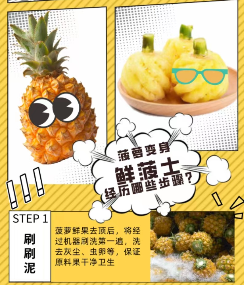 鲜切菠萝厂家直供香水小菠萝迷你去皮小菠萝