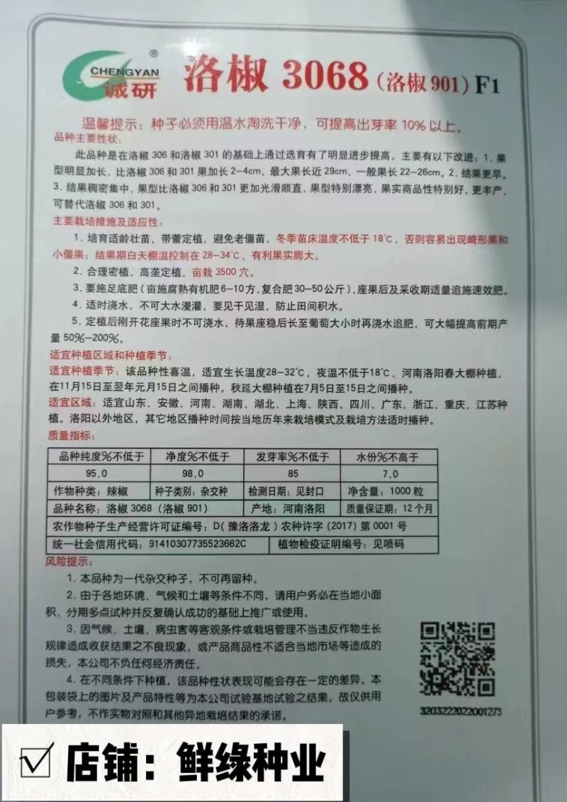 洛椒3068（洛椒901）果型光滑顺直，结果稠密集中