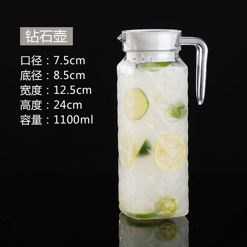 亚克力果汁壶PC扎壶塑料条纹壶餐厅凉水壶透明酒吧饮料调酒