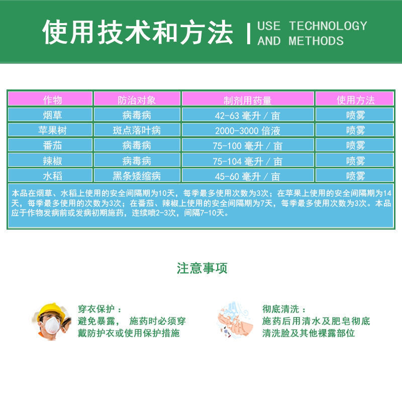 德强亮叶宁南霉素病毒病杀菌剂烟草辣椒番茄病毒苹果斑点落叶