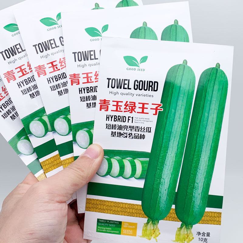 青玉绿王子丝瓜种子高产短棒油皮香丝瓜种子10克原装发货
