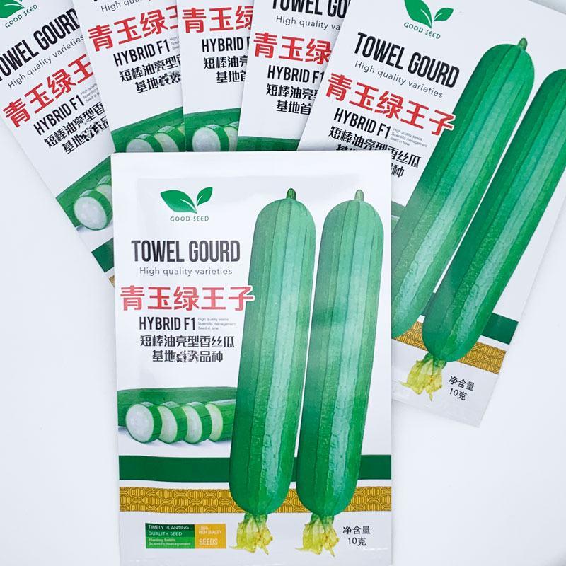 青玉绿王子丝瓜种子高产短棒油皮香丝瓜种子10克原装发货