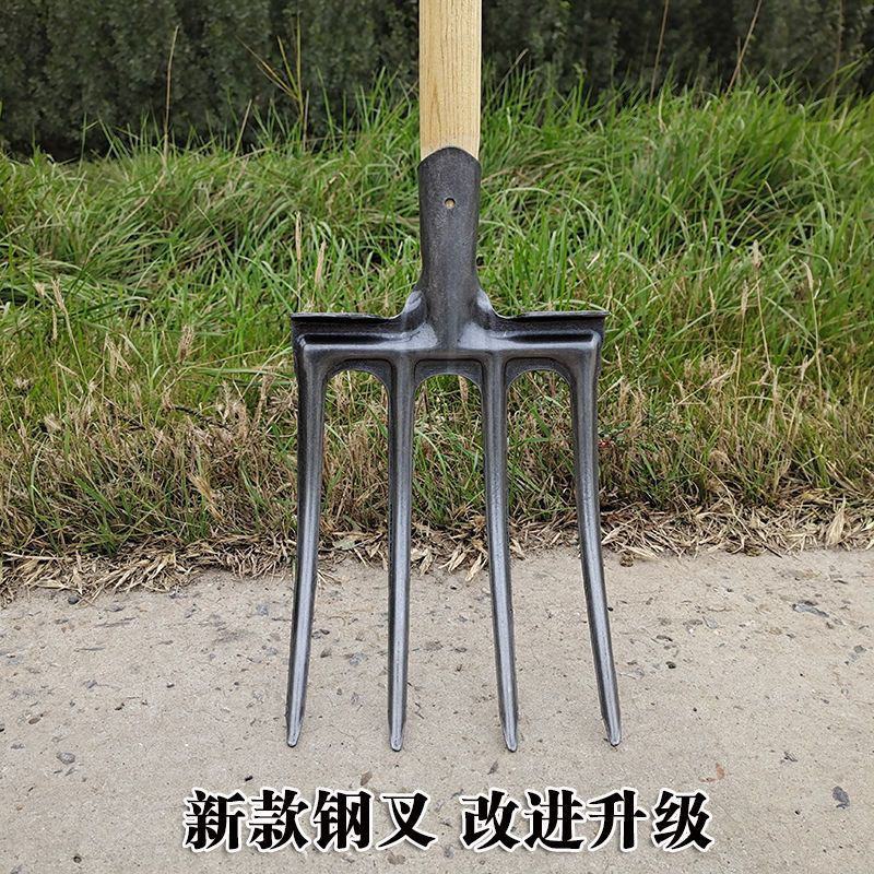 翻地松土神器农用叉子锄头种地工具全钢开荒挖葱姜垃圾锰钢粪