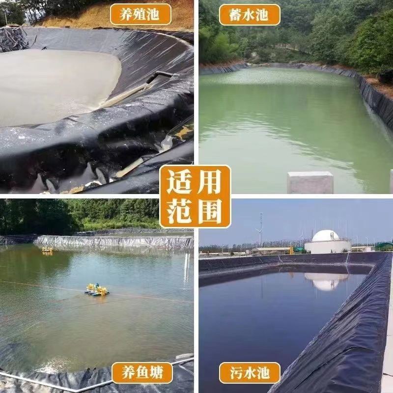 土工膜防渗膜黑色沼气池垃圾填埋场防漏养殖膜鱼塘防水布加厚