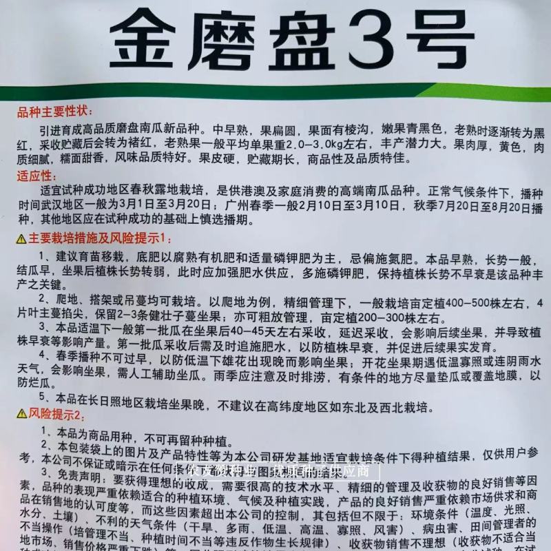 糯面甜香磨盘南瓜种子高品质南瓜绿亨金磨盘3号南瓜种子
