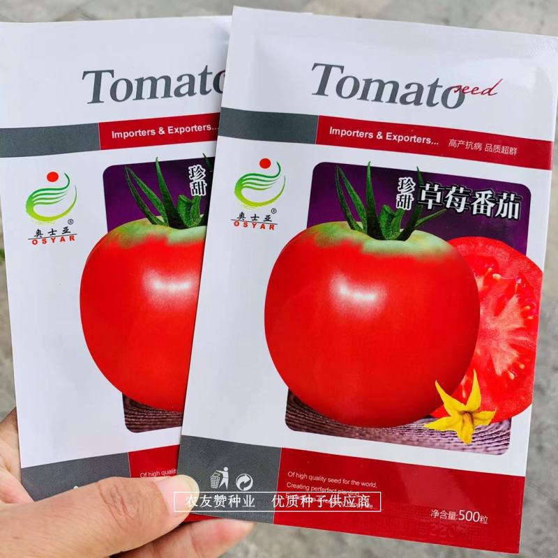 珍甜草莓番茄种子粉红色大果口感酸甜水果番茄西红柿种子