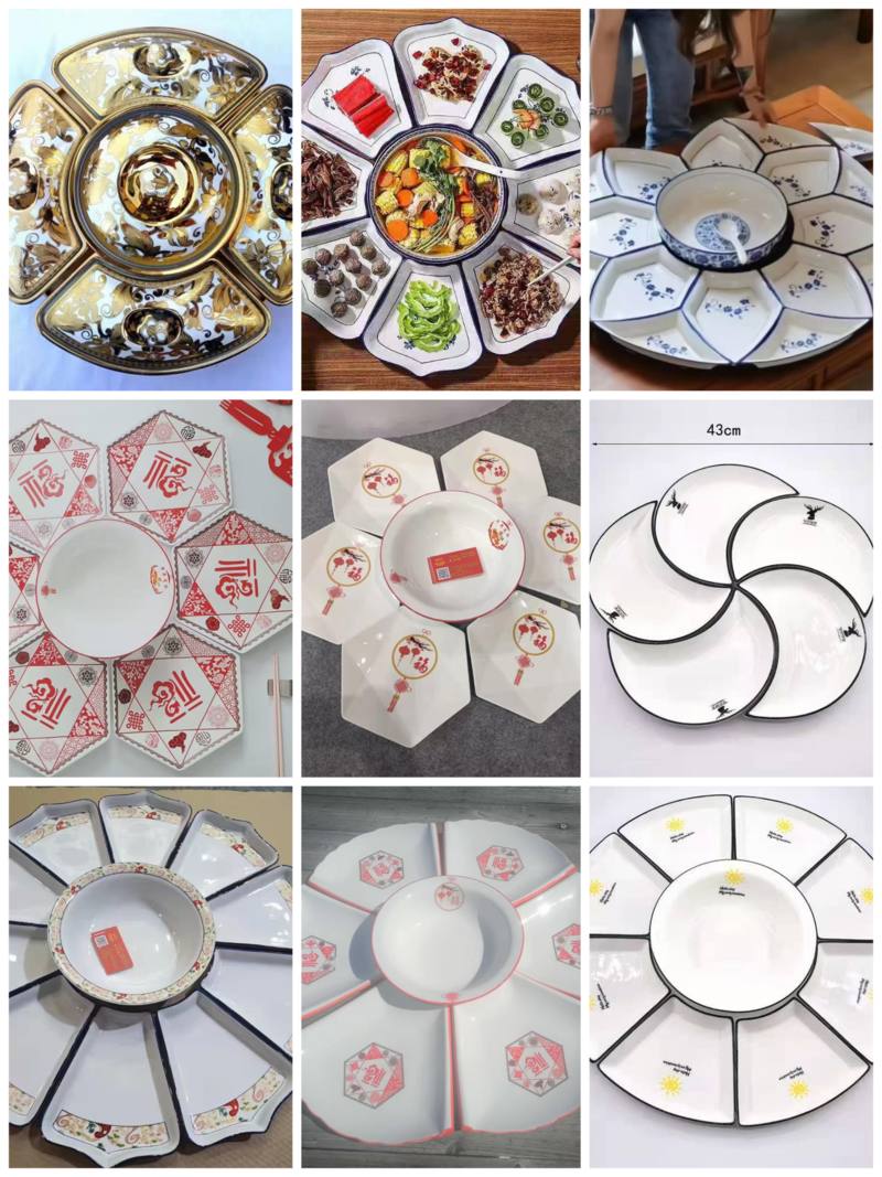 【精品】陶瓷拼盘组合餐具，厂家发货，诚信经营，欢迎